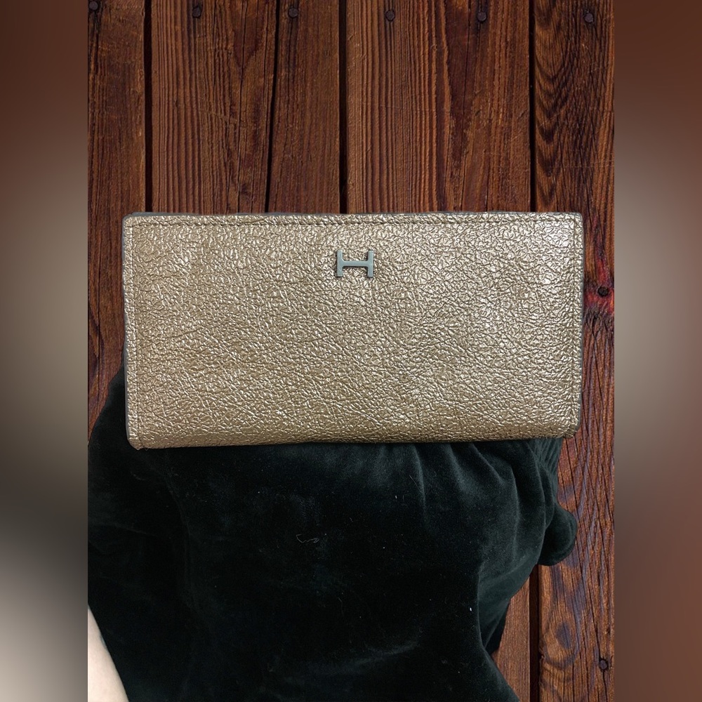 Halston blush/gold wallet